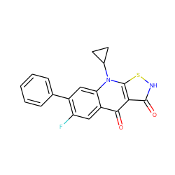 O=c1[nH]sc2c1c(=O)c1cc(F)c(-c3ccccc3)cc1n2C1CC1 ZINC000013980363