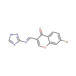 O=c1c(/C=N/c2nc[nH]n2)coc2cc(Br)ccc12 ZINC000013109026