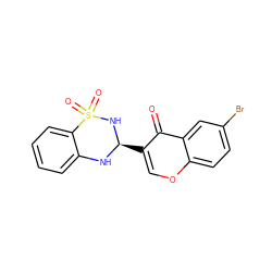 O=c1c([C@H]2Nc3ccccc3S(=O)(=O)N2)coc2ccc(Br)cc12 ZINC000096273805