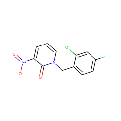 O=c1c([N+](=O)[O-])cccn1Cc1ccc(F)cc1Cl ZINC000000104219