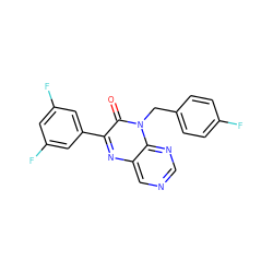 O=c1c(-c2cc(F)cc(F)c2)nc2cncnc2n1Cc1ccc(F)cc1 ZINC000004238542