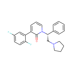 O=c1c(-c2cc(F)ccc2F)cccn1[C@@H](CN1CCCC1)c1ccccc1 ZINC000013436682