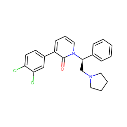 O=c1c(-c2ccc(Cl)c(Cl)c2)cccn1[C@H](CN1CCCC1)c1ccccc1 ZINC000001553827