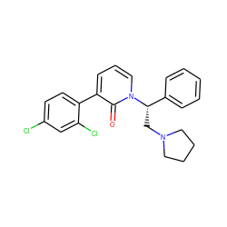 O=c1c(-c2ccc(Cl)cc2Cl)cccn1[C@@H](CN1CCCC1)c1ccccc1 ZINC000013488425