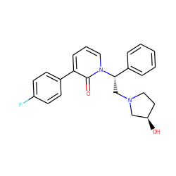 O=c1c(-c2ccc(F)cc2)cccn1[C@@H](CN1CC[C@@H](O)C1)c1ccccc1 ZINC000013488477