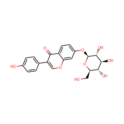 O=c1c(-c2ccc(O)cc2)coc2cc(O[C@@H]3O[C@H](CO)[C@@H](O)[C@H](O)[C@H]3O)ccc12 ZINC000004098610