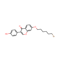 O=c1c(-c2ccc(O)cc2)coc2cc(OCCCCCCBr)ccc12 ZINC000013834852