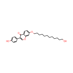 O=c1c(-c2ccc(O)cc2)coc2cc(OCCCCCCCCCCCCO)ccc12 ZINC000013864235