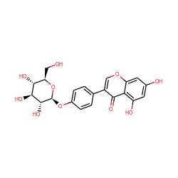 O=c1c(-c2ccc(O[C@@H]3O[C@H](CO)[C@@H](O)[C@H](O)[C@H]3O)cc2)coc2cc(O)cc(O)c12 ZINC000004136964