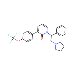 O=c1c(-c2ccc(OC(F)(F)F)cc2)cccn1[C@@H](CN1CCCC1)c1ccccc1 ZINC000013436610