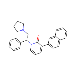 O=c1c(-c2ccc3ccccc3c2)cccn1[C@@H](CN1CCCC1)c1ccccc1 ZINC000013436703