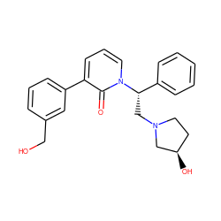 O=c1c(-c2cccc(CO)c2)cccn1[C@@H](CN1CC[C@@H](O)C1)c1ccccc1 ZINC000013488481