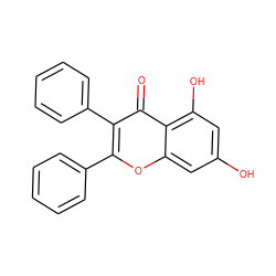 O=c1c(-c2ccccc2)c(-c2ccccc2)oc2cc(O)cc(O)c12 ZINC000000084913