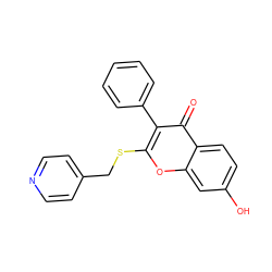 O=c1c(-c2ccccc2)c(SCc2ccncc2)oc2cc(O)ccc12 ZINC000013581384