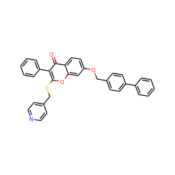 O=c1c(-c2ccccc2)c(SCc2ccncc2)oc2cc(OCc3ccc(-c4ccccc4)cc3)ccc12 ZINC000014946813