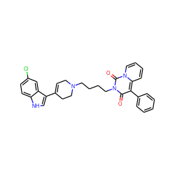 O=c1c(-c2ccccc2)c2ccccn2c(=O)n1CCCCN1CC=C(c2c[nH]c3ccc(Cl)cc23)CC1 ZINC000299854601