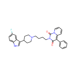 O=c1c(-c2ccccc2)c2ccccn2c(=O)n1CCCCN1CCC(c2c[nH]c3ccc(F)cc23)CC1 ZINC000299856595