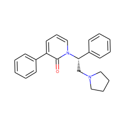 O=c1c(-c2ccccc2)cccn1[C@@H](CN1CCCC1)c1ccccc1 ZINC000013436582