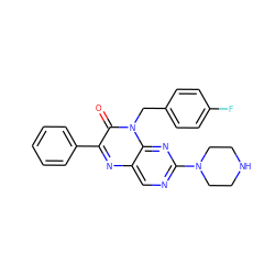 O=c1c(-c2ccccc2)nc2cnc(N3CCNCC3)nc2n1Cc1ccc(F)cc1 ZINC000004238276