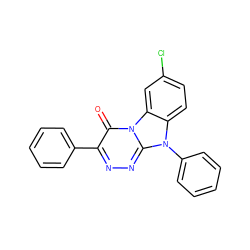 O=c1c(-c2ccccc2)nnc2n(-c3ccccc3)c3ccc(Cl)cc3n12 ZINC000084669081