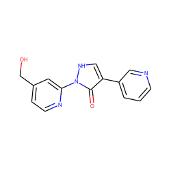 O=c1c(-c2cccnc2)c[nH]n1-c1cc(CO)ccn1 ZINC000167490148