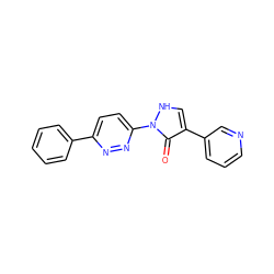 O=c1c(-c2cccnc2)c[nH]n1-c1ccc(-c2ccccc2)nn1 ZINC000096172350