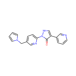 O=c1c(-c2cccnc2)c[nH]n1-c1ccc(Cn2cccc2)cn1 ZINC000169698788