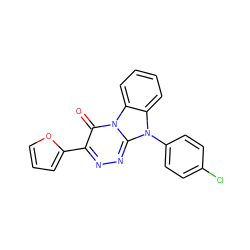 O=c1c(-c2ccco2)nnc2n(-c3ccc(Cl)cc3)c3ccccc3n12 ZINC000084669173