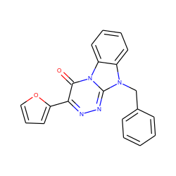 O=c1c(-c2ccco2)nnc2n(Cc3ccccc3)c3ccccc3n12 ZINC000013675612