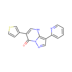 O=c1c(-c2ccsc2)c[nH]c2c(-c3ccccn3)cnn12 ZINC000013493032