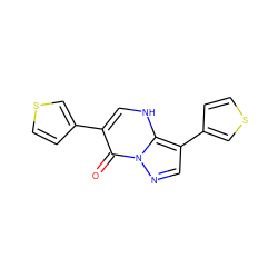 O=c1c(-c2ccsc2)c[nH]c2c(-c3ccsc3)cnn12 ZINC000100932575