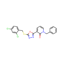 O=c1c(-c2nnc(SCc3ccc(Cl)cc3Cl)o2)cccn1Cc1ccccc1 ZINC000003041830