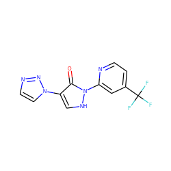 O=c1c(-n2ccnn2)c[nH]n1-c1cc(C(F)(F)F)ccn1 ZINC000146835579