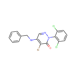 O=c1c(Br)c(NCc2ccccc2)cnn1-c1c(Cl)cccc1Cl ZINC000049784508