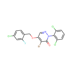 O=c1c(Br)c(OCc2ccc(Cl)cc2F)cnn1-c1c(Cl)cccc1Cl ZINC000049784992