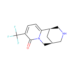 O=c1c(C(F)(F)F)ccc2n1C[C@@H]1CNC[C@H]2C1 ZINC000064513930