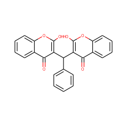 O=c1c(C(c2ccccc2)c2c(O)oc3ccccc3c2=O)c(O)oc2ccccc12 ZINC000100788497