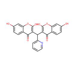 O=c1c(C(c2ccccn2)c2c(O)oc3cc(O)ccc3c2=O)c(O)oc2cc(O)ccc12 ZINC000100788463