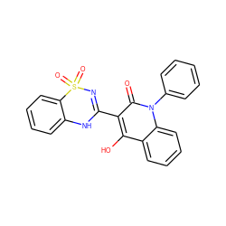 O=c1c(C2=NS(=O)(=O)c3ccccc3N2)c(O)c2ccccc2n1-c1ccccc1 ZINC000101077624