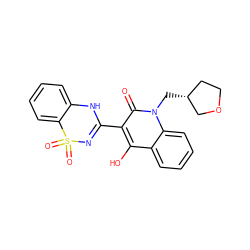 O=c1c(C2=NS(=O)(=O)c3ccccc3N2)c(O)c2ccccc2n1C[C@@H]1CCOC1 ZINC000101077584