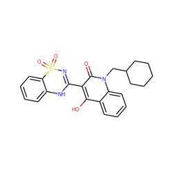 O=c1c(C2=NS(=O)(=O)c3ccccc3N2)c(O)c2ccccc2n1CC1CCCCC1 ZINC000101037776