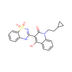 O=c1c(C2=NS(=O)(=O)c3ccccc3N2)c(O)c2ccccc2n1CCC1CC1 ZINC000101037814