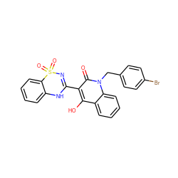 O=c1c(C2=NS(=O)(=O)c3ccccc3N2)c(O)c2ccccc2n1Cc1ccc(Br)cc1 ZINC000101035990