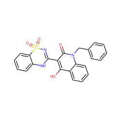 O=c1c(C2=NS(=O)(=O)c3ccccc3N2)c(O)c2ccccc2n1Cc1ccccc1 ZINC000101077634