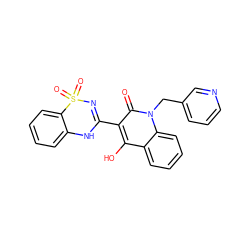 O=c1c(C2=NS(=O)(=O)c3ccccc3N2)c(O)c2ccccc2n1Cc1cccnc1 ZINC000100061639