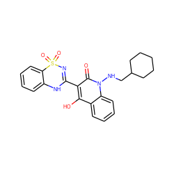 O=c1c(C2=NS(=O)(=O)c3ccccc3N2)c(O)c2ccccc2n1NCC1CCCCC1 ZINC000101008837