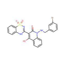 O=c1c(C2=NS(=O)(=O)c3ccccc3N2)c(O)c2ccccc2n1NCc1cccc(Br)c1 ZINC000101033575