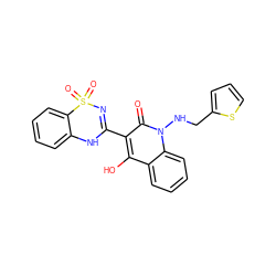 O=c1c(C2=NS(=O)(=O)c3ccccc3N2)c(O)c2ccccc2n1NCc1cccs1 ZINC000101005289