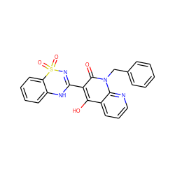 O=c1c(C2=NS(=O)(=O)c3ccccc3N2)c(O)c2cccnc2n1Cc1ccccc1 ZINC000101006311