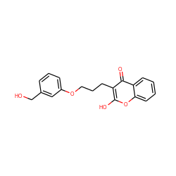 O=c1c(CCCOc2cccc(CO)c2)c(O)oc2ccccc12 ZINC000013738202